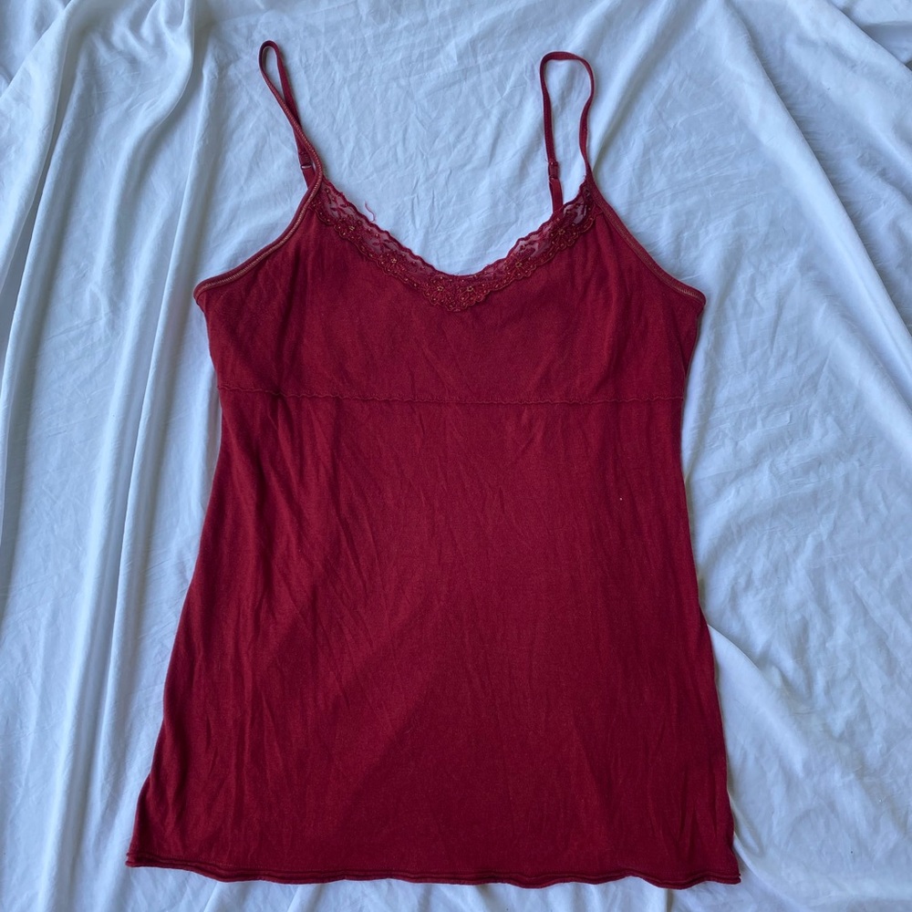 So Wear It Declare It Burgundy Lace Cami Top